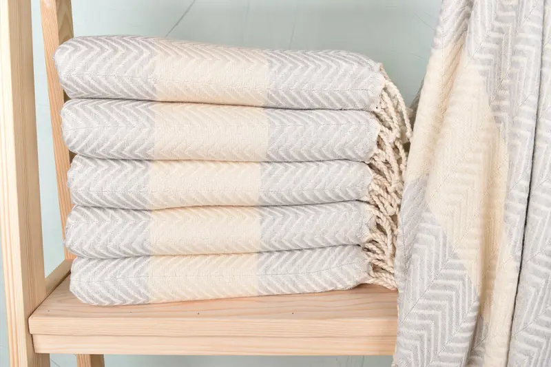Turkish beach towel with fringe, Sand-resistant towel, 70x40 Cotton Zig zag Towel, Personalized Wedding Gift, Custom Gifts, Luxury towel - 1