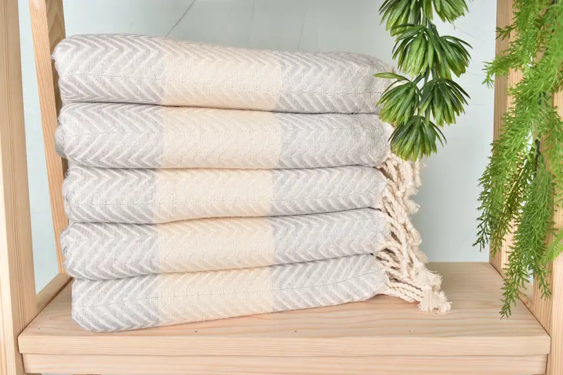 Turkish beach towel with fringe, Sand-resistant towel, 70x40 Cotton Zig zag Towel, Personalized Wedding Gift, Custom Gifts, Luxury towel - 2