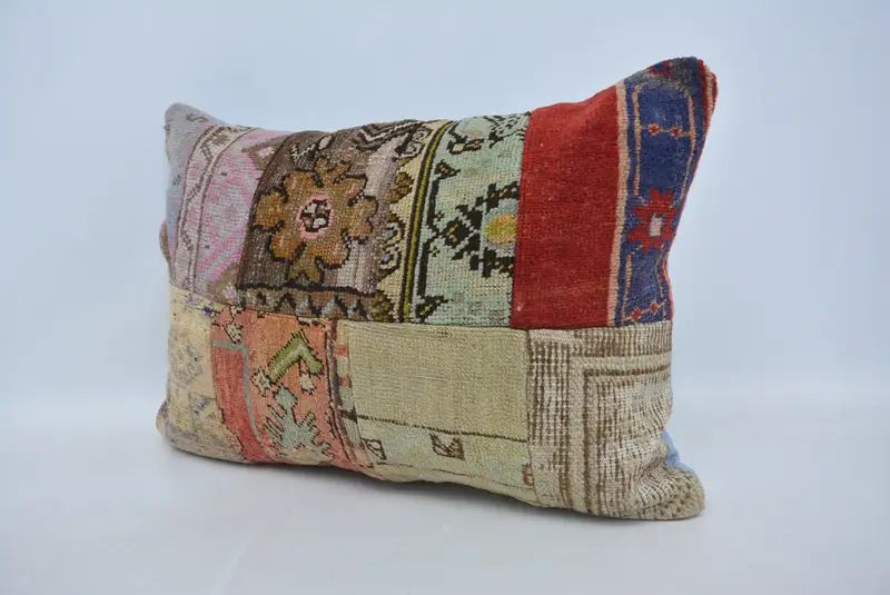 Green & Red 20x28 Inch Embroidered Pillow, Handmade Throw Pillow - 4
