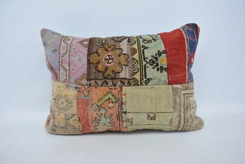 Green & Red 20x28 Inch Embroidered Pillow, Handmade Throw Pillow - 1