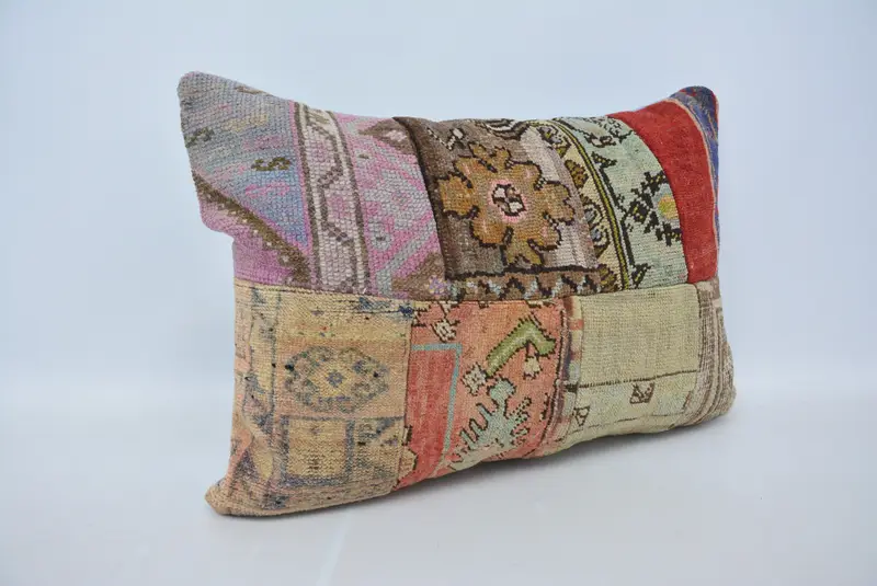 Green & Red 20x28 Inch Embroidered Pillow, Handmade Throw Pillow - 3