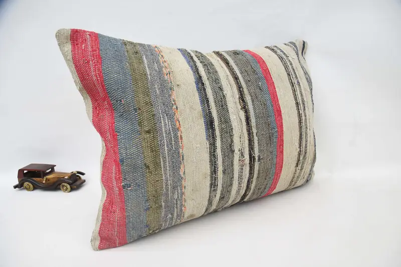 Office Chair Cushion, 20x28 Beige Pillow Cover, Pillow Sham, Handmade Kilim Cushion, Meditation Pillow, Kilim Pillow, Kilim Pillow Cover - 3