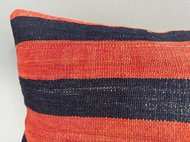 Throw Kilim Pillow, Ethnic Pillow Sham, Turkish Kilim Pillow, Home Decor Pillow, 12x20 Orange Pillow, Handwoven Pillow Cover Cushion, Pillow - 5