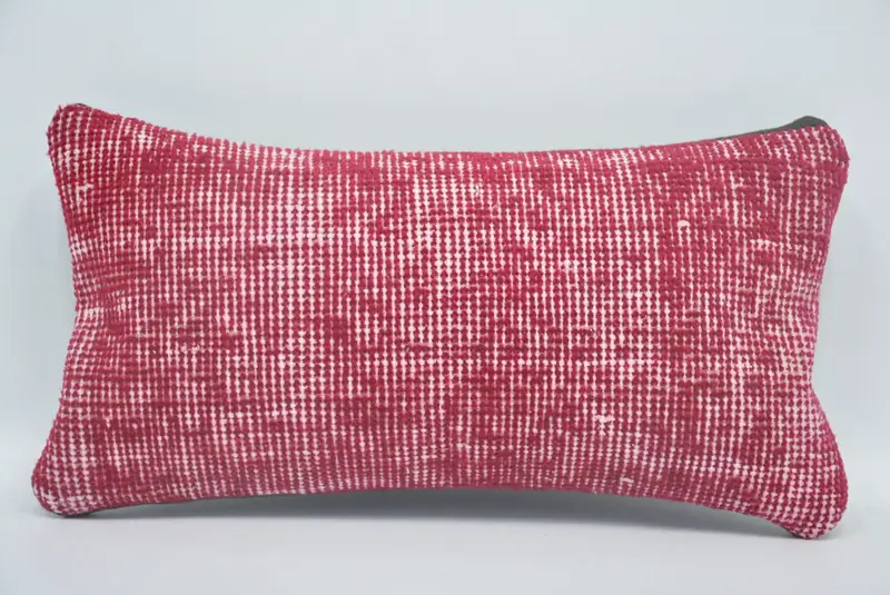 Turkish Kilim Pillow, Pillow, Cozy Throw Pillow Cover, Oriental Cushion Case, 8x16 Red Pillow, Vintage Kilim Throw Pillow, Kilim Cushion Sham - 1
