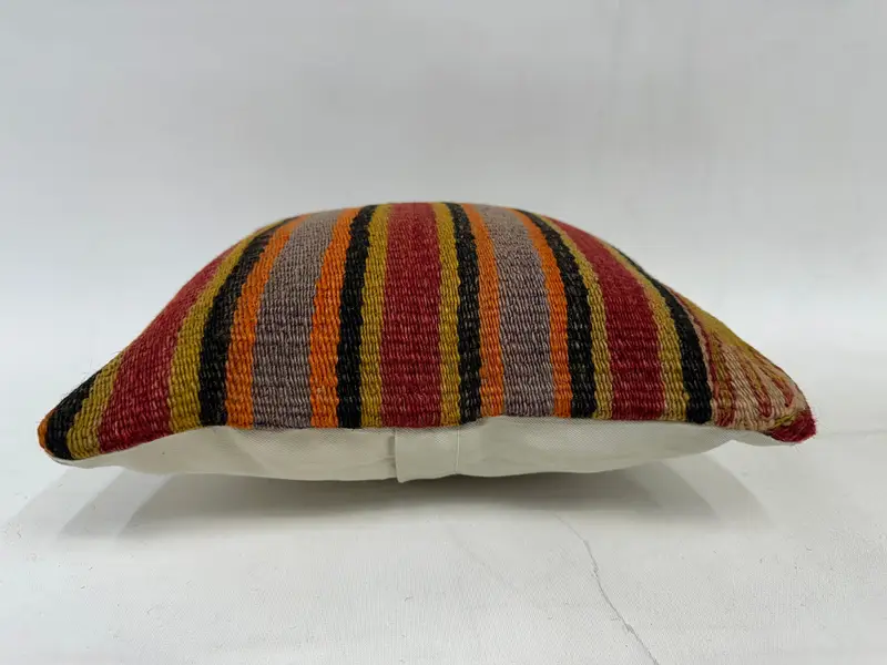 Kilim Pillow Cover, Kilim Cushion Sham, Pillow for Sofa, 12x12 Orange Cushion Cover, Aesthetic Pillow Sham, Cushion Case - 5
