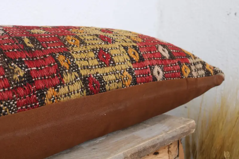 Pillow Sham, Kilim Pillow Cover, Interior Designer Pillow, Nomadic Cushion, Southwestern Pillow Cover, 12x36 Red Pillow, Gift Pillow - 6