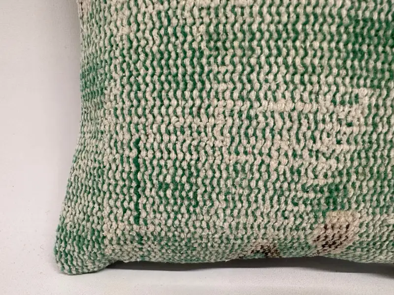 Pillow Cover, Handmade Kilim Cushion, Bench Pillow Cover, Boho Pillow, 12x12 Green Pillow Cover, Vintage Cushion Cover, Antique Pillows - 2