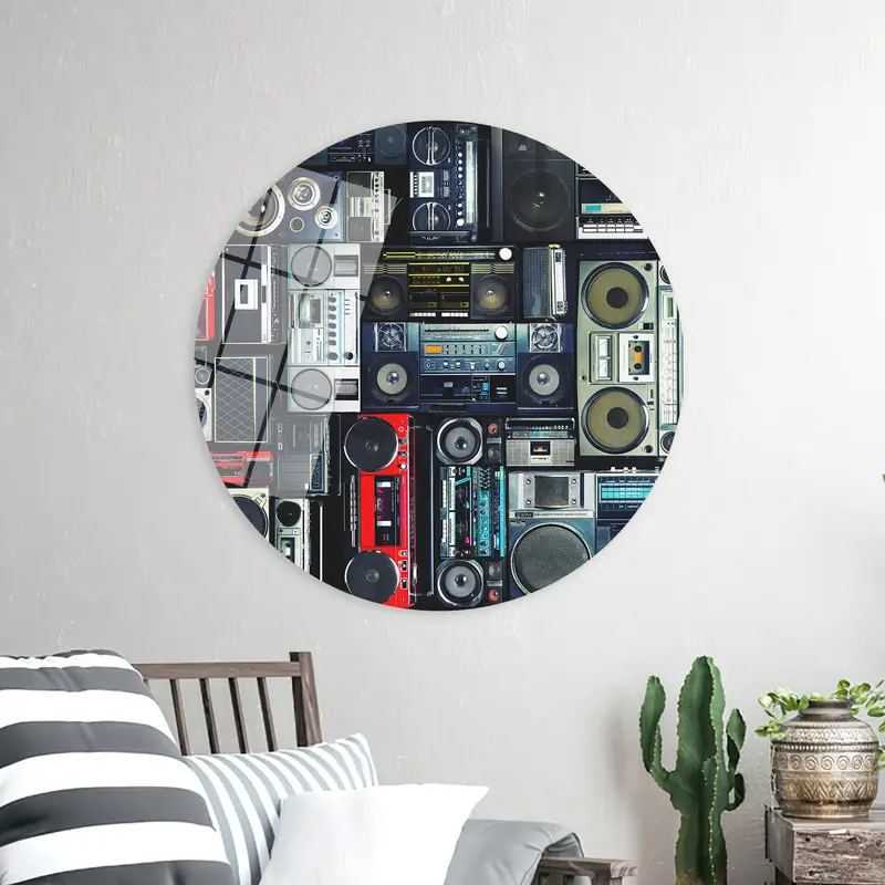 Vintage Radio Cassette Canvas: Retro Audio Art Print