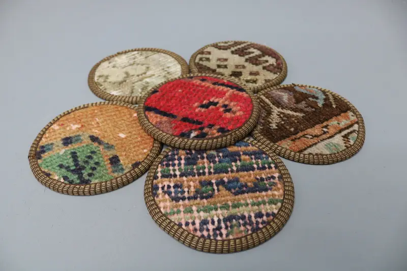 Red and Brown Coaster, Durable and Stylish Table Pad