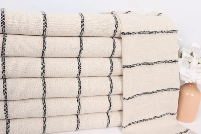 Small Bath Towels, Towel With Name, 40x20 Linen Striped Towel, Monogram Hand Towel, House Warming Gift, Turkish Hand Towel, Bachelorette Towel - 2
