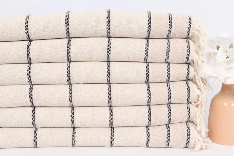 Small Bath Towels, Towel With Name, 40x20 Linen Striped Towel, Monogram Hand Towel, House Warming Gift, Turkish Hand Towel, Bachelorette Towel - 3
