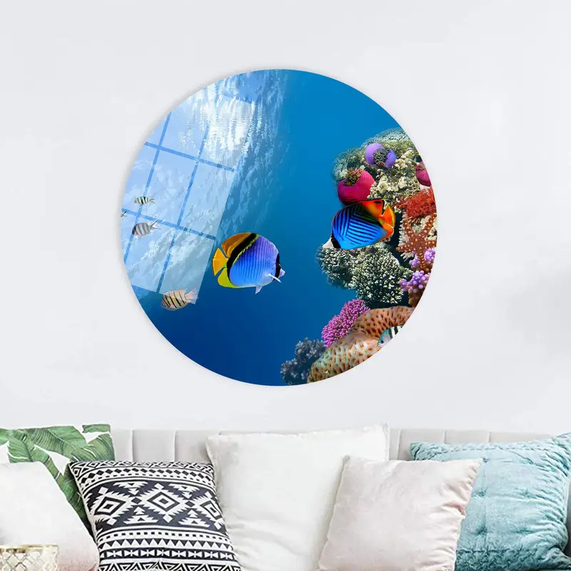 Eleganter tropischer Fisch-Unterwasser-Leinwanddruck – Meereslandschaft