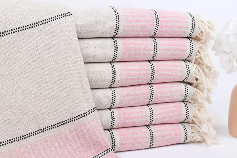 Turkish beach towel, Custom Bath Towel, 70x40 Linen Striped Towel, Gift For Best Friend, Bachelorette Party Decorations, Personalized Gift - 1