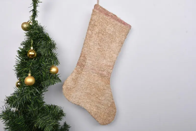 Rustik Kilim Tasarımı, 7 İnç Noel Süsleri Çorabı