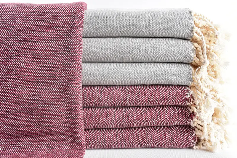 Holiday Towel, Bridal Shower Gifts, Lightweight towel, Wedding Hand Made Gift, 68x40 Cotton Herringbone Towel, Large Turkish Towel, Travel towel - 1