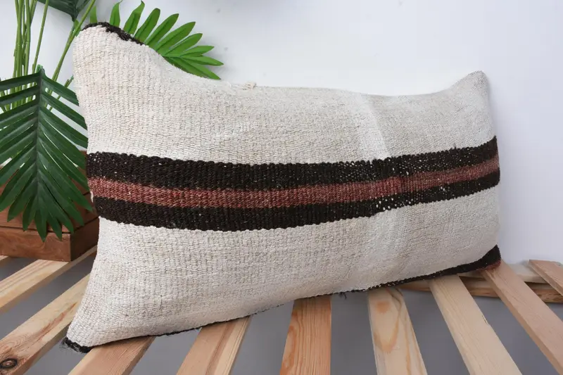 Chair Pillow, 12x24 Beige Pillow, Cushion Cover, Pillow for Sofa, Accent Throw Cushion Case, Home Decor Pillow, Boho Pillow Sham Cover - 5