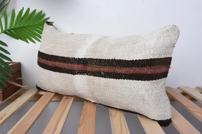 Chair Pillow, 12x24 Beige Pillow, Cushion Cover, Pillow for Sofa, Accent Throw Cushion Case, Home Decor Pillow, Boho Pillow Sham Cover - 4
