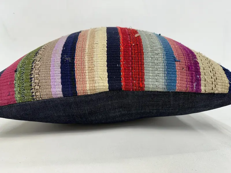Turkish Kilim Pillow, Handmade Kilim Cushion, Oriental Pillow Cover, Kilim Cushion Sham, Cushion Cover, Cozy Throw Pillow Cover, 20x20 Beige Pillow - 5