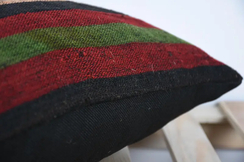 Decorative Throw Cushion Case, Throw Kilim Pillow, Retro Pillow Sham, Pillow for Couch, Turkish Kilim Pillow, 12x20 Red Pillow Sham, Cushion Case - 7