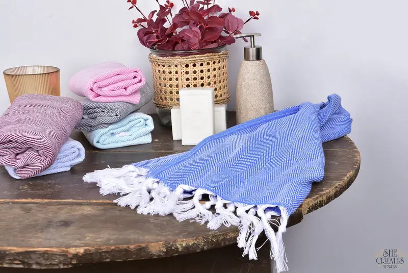 36x18 Cotton Herringbone Towel, Bridal Gifts, Monogram Towels, Monogrammed Hand Towel, Turkish Hand Towel, Monogram Hand Towel, Gym Towel - 8