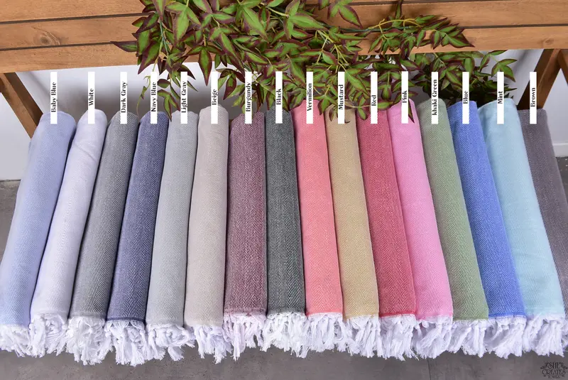 36x18 Cotton Herringbone Towel, Bridal Gifts, Monogram Towels, Monogrammed Hand Towel, Turkish Hand Towel, Monogram Hand Towel, Gym Towel - 2