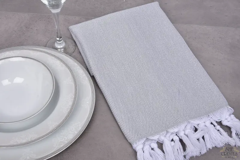 36x18 Cotton Herringbone Towel, Bridal Gifts, Monogram Towels, Monogrammed Hand Towel, Turkish Hand Towel, Monogram Hand Towel, Gym Towel - 5