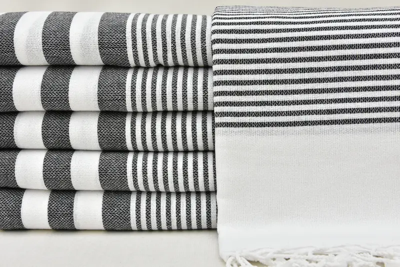 Cotton towel, Wedding Shower Gift, Personalized Towel, Yoga Towel, Bachelorette Gifts, Guest Towel, Organic Beach Towel, 70x40 Cotton Striped Towel - 1