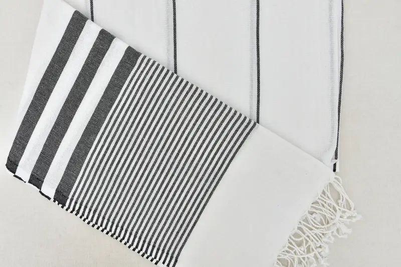 Cotton towel, Wedding Shower Gift, Personalized Towel, Yoga Towel, Bachelorette Gifts, Guest Towel, Organic Beach Towel, 70x40 Cotton Striped Towel - 2