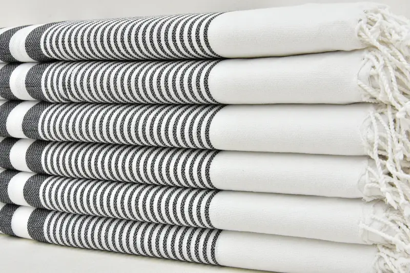Cotton towel, Wedding Shower Gift, Personalized Towel, Yoga Towel, Bachelorette Gifts, Guest Towel, Organic Beach Towel, 70x40 Cotton Striped Towel - 3