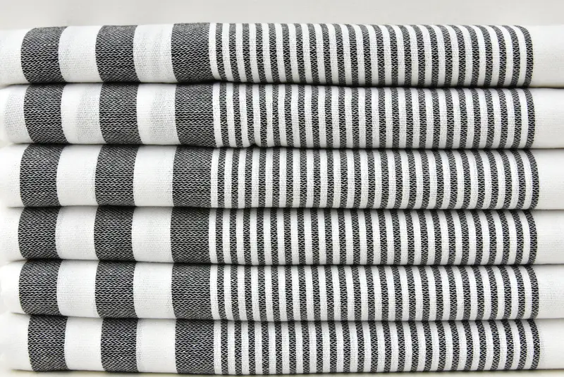 Cotton towel, Wedding Shower Gift, Personalized Towel, Yoga Towel, Bachelorette Gifts, Guest Towel, Organic Beach Towel, 70x40 Cotton Striped Towel - 5