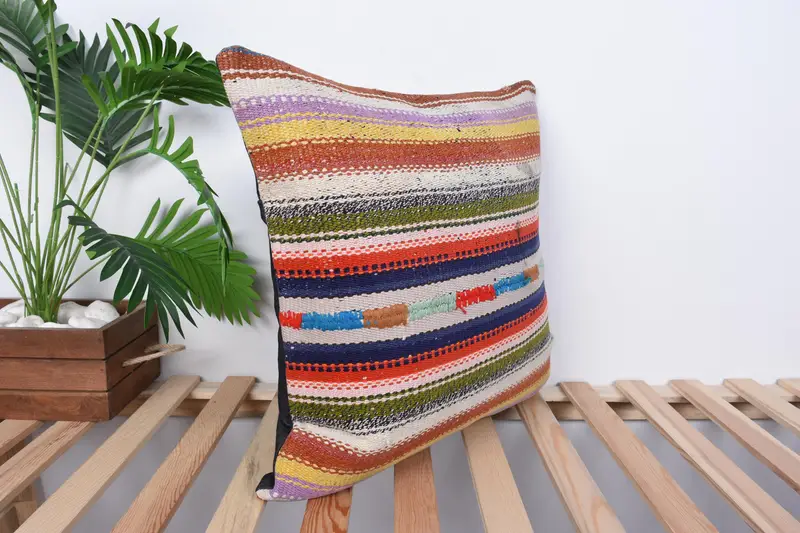 Cozy Throw Pillow Cover, Pillow Case, 20x20 Red Cushion Cover, Boho Pillow, Kilim Pillow, Interior Designer Pillow, Car Cushion - 4