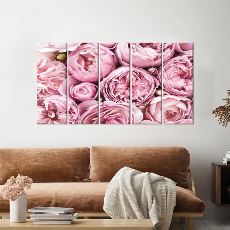 Pink Canvas Art, Mother Day Gift, Modern Wall Art, Trendy Canvas Decor, Luxury Artwork, Pink Rose Art, Rose Canvas Decor,Modern Canvas Decor - 3