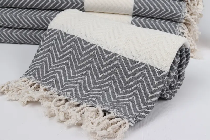 Gym Towel, Halloween Gifts, Travel towel, 70x40 Cotton Zig zag Towel, Embroidered Turkish Towel, Custom Beach Towel, Quick-Dry Beach Towel - 4
