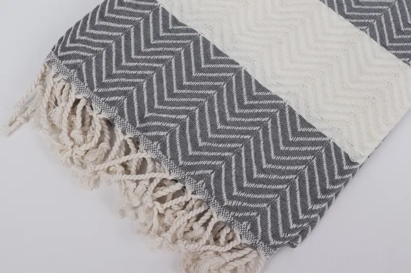 Gym Towel, Halloween Gifts, Travel towel, 70x40 Cotton Zig zag Towel, Embroidered Turkish Towel, Custom Beach Towel, Quick-Dry Beach Towel - 7