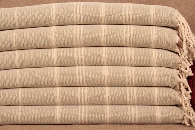 Tea Towel Embroidery Monogram Olive Green Striped Fitness Towel, 24x36 Inches