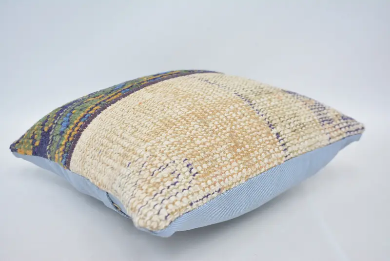 Cushion Case, Lounge Throw Pillow Sham, Ikat Pillow Cover, Kilim Pillow, Kilim Pillow Cover, 14x14 Blue Pillow Case, Antique Pillows - 6