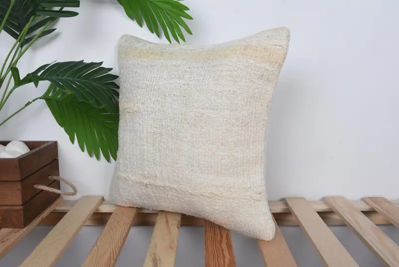 Pillow for Couch, Vintage Throw Pillow Cover, 14x14 Beige Cushion Case, Antique Pillows, Vintage Pillow, Cushion Cover - 5