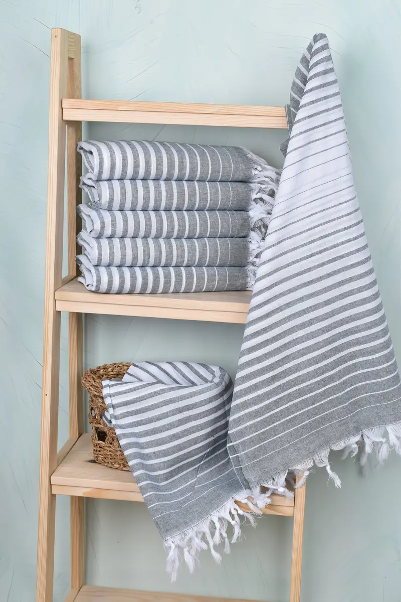 Best Beach Towel, Personalize Gift, 70x40 Cotton Striped Towel, Quick-dry towel, Eco-friendly Turkish peshtemal towel, Spa Gift Towel, Travel towel - 3