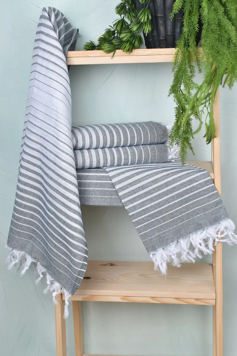 Best Beach Towel, Personalize Gift, 70x40 Cotton Striped Towel, Quick-dry towel, Eco-friendly Turkish peshtemal towel, Spa Gift Towel, Travel towel - 6