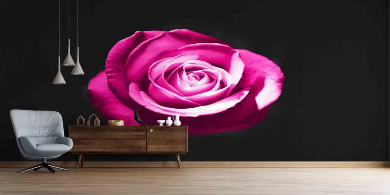 Flower Wall Poster, Wall Mural Wallpaper, Wallpaper Peel And Stick, Pink Rose Wallpaper, Room Wall Decor, Black Wall Paper, Wallpaper Mural, - 8