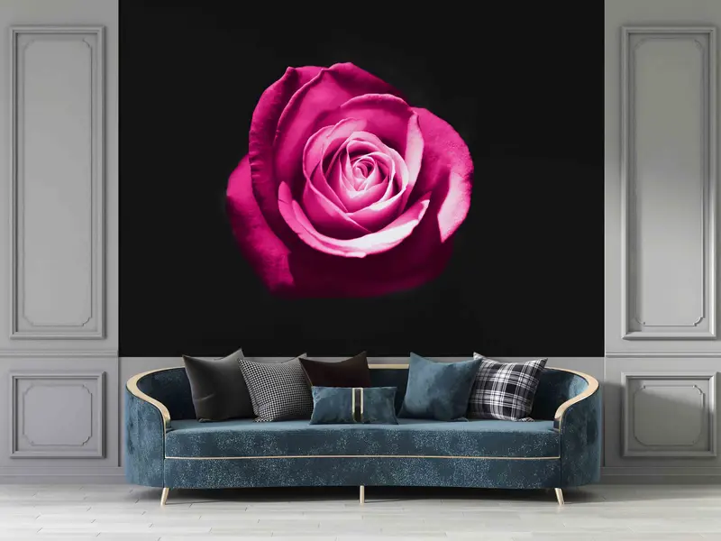 Flower Wall Poster, Wall Mural Wallpaper, Wallpaper Peel And Stick, Pink Rose Wallpaper, Room Wall Decor, Black Wall Paper, Wallpaper Mural, - 6