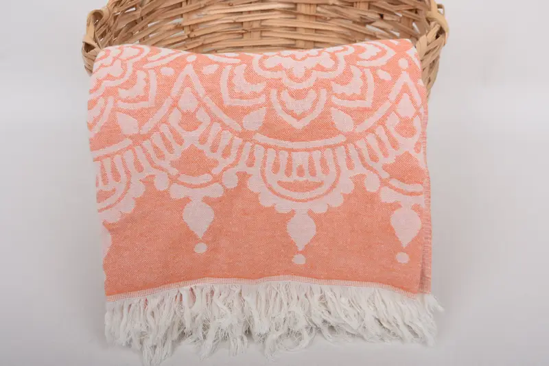 Sand-resistant towel, Custom Wedding Gifts, 74x36 Cotton Floral Patterned Towel, Absorbent Turkish towel, Custom Wedding Towel, Valentines Day Gift - 6