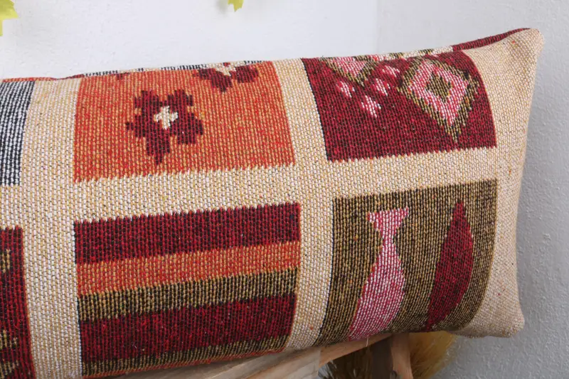 Pillow Cover, Pattern Throw Pillow Case, Armchair Pillow, Pillow for Couch, Antique Pillows, 16x43 Beige Cushion Case, Gift Pillow - 5