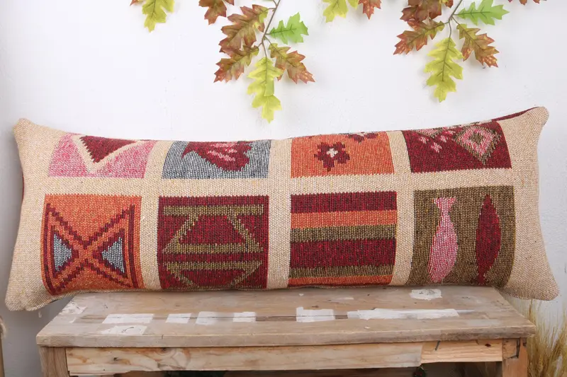 Pillow Cover, Pattern Throw Pillow Case, Armchair Pillow, Pillow for Couch, Antique Pillows, 16x43 Beige Cushion Case, Gift Pillow - 2