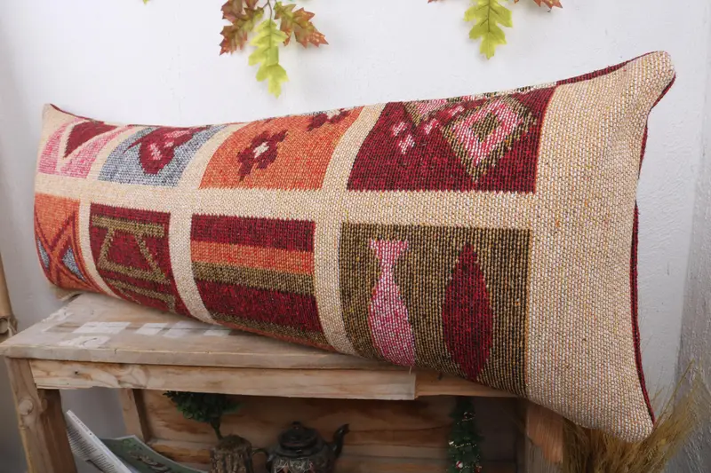 Pillow Cover, Pattern Throw Pillow Case, Armchair Pillow, Pillow for Couch, Antique Pillows, 16x43 Beige Cushion Case, Gift Pillow - 4