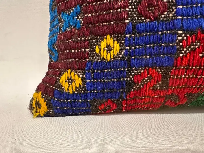 Aztec Pillow Sham, Cushion Case, Kilim Pillow Cover, 12x24 Red Cushion, Handmade Kilim Cushion, Throw Kilim Pillow, Retro Pillow Sham - 2