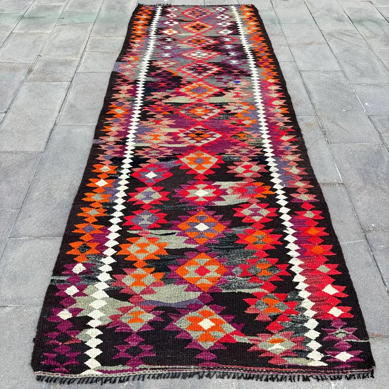 Lila Tarnteppich, 3,8 x 10,3 Fuß, schickes Dekor