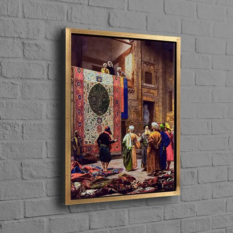 Zarif Kanvas Tablo: Jean-Leon Gerome'nin Kahire Halı Pazarı