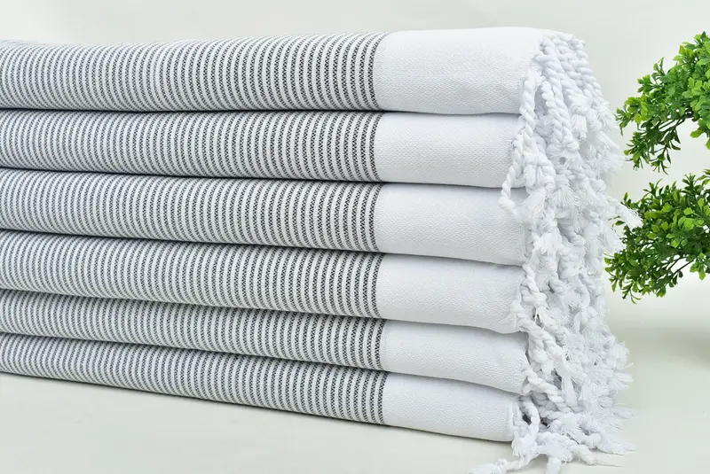 Kişiselleştirilmiş Yemek Havlu, 40x18 Pamuklu Çizgili Havlu, Kişiselleştirilmiş Hediye, Monogramlı El Havlusu, Çift İçin Kişiselleştirilmiş Düğün Hediyesi, Organik Havlu - 3