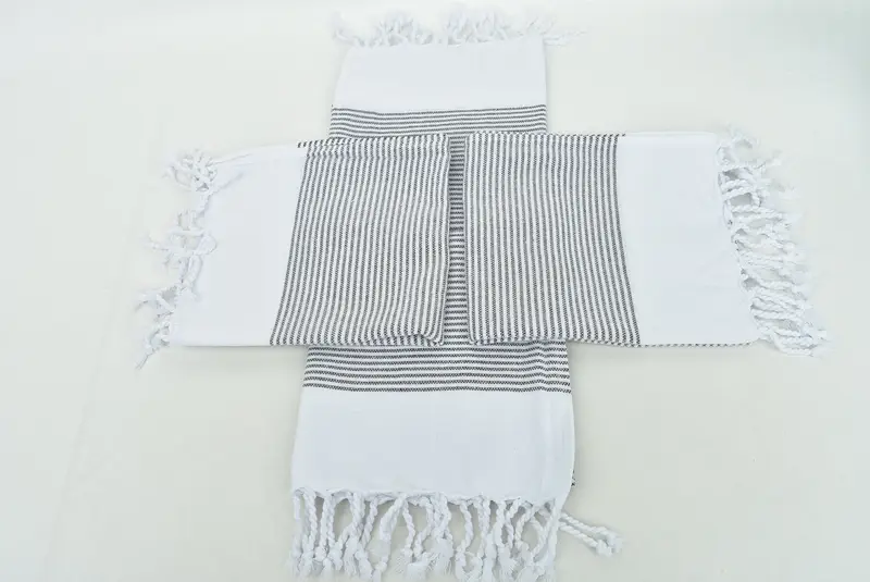Kişiselleştirilmiş Yemek Havlu, 40x18 Pamuklu Çizgili Havlu, Kişiselleştirilmiş Hediye, Monogramlı El Havlusu, Çift İçin Kişiselleştirilmiş Düğün Hediyesi, Organik Havlu - 6